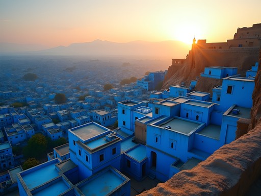 Panoramic view of Jodhpur's blue cityscape from Mehrangarh Fort