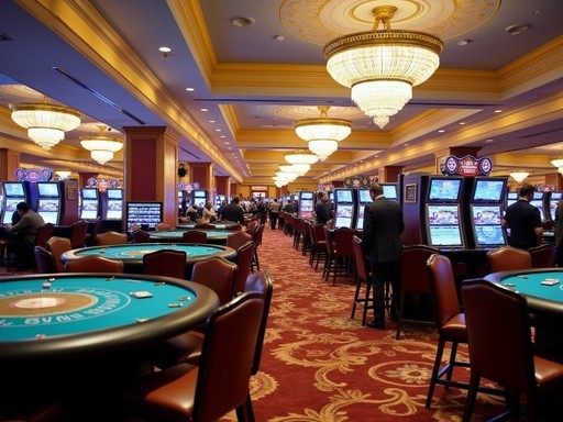 Business professional analyzing casino operations from mathematical perspective