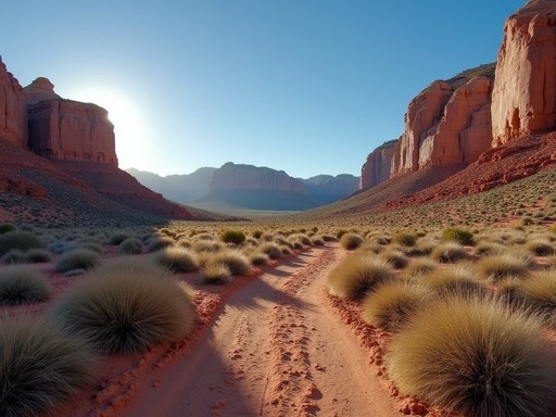 Business traveler enjoying a morning hike at Red Rock Canyon near Las Vegas