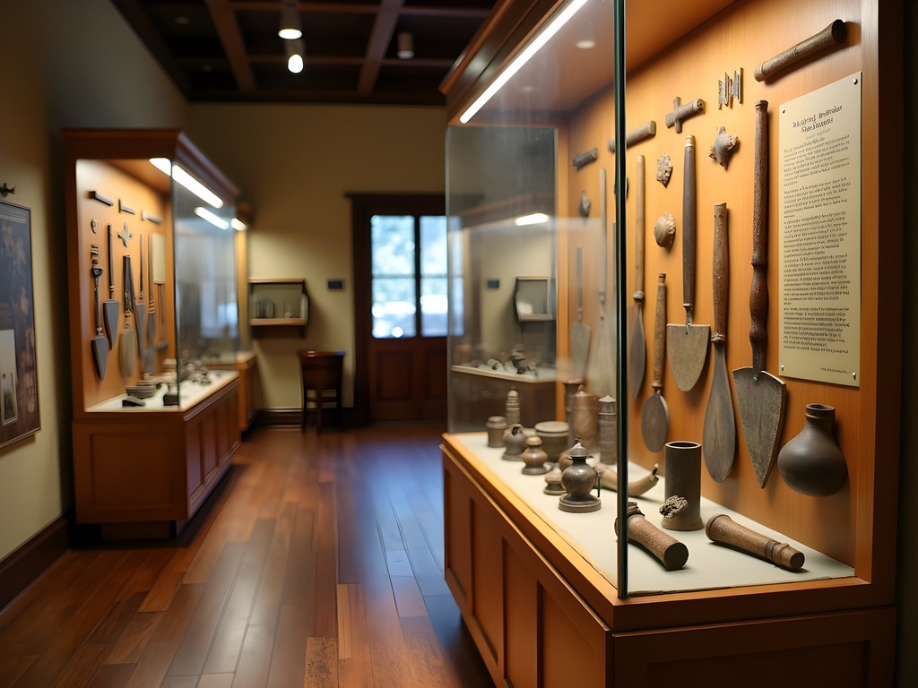 Business traveler examining historic artifacts at the Historic Arkansas Museum