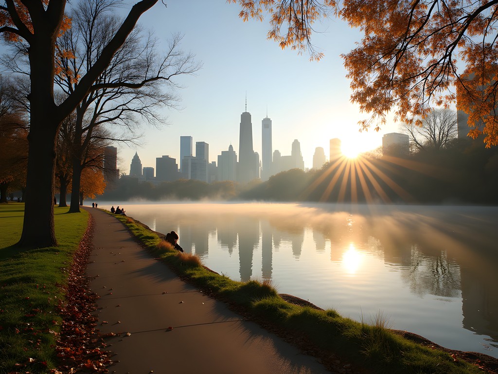 Business executive on early morning walk in Central Park