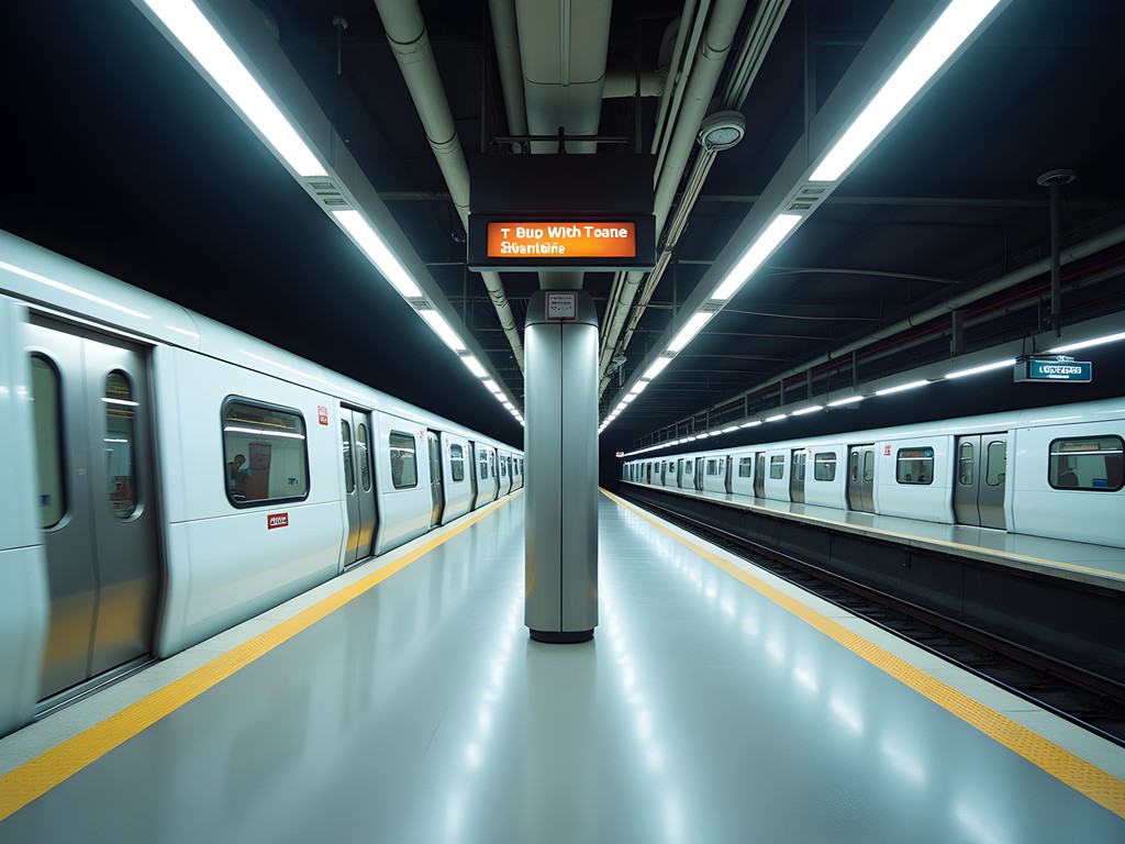Oslo T-bane metro station showing modern electrical infrastructure and design