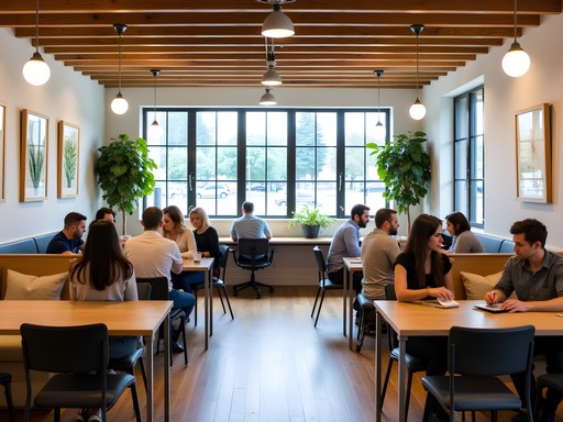 Modern coworking space in Sacramento with business professionals