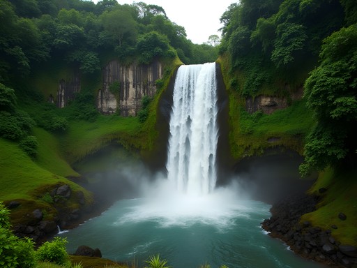 Business traveler enjoying La Paz Waterfall during work break