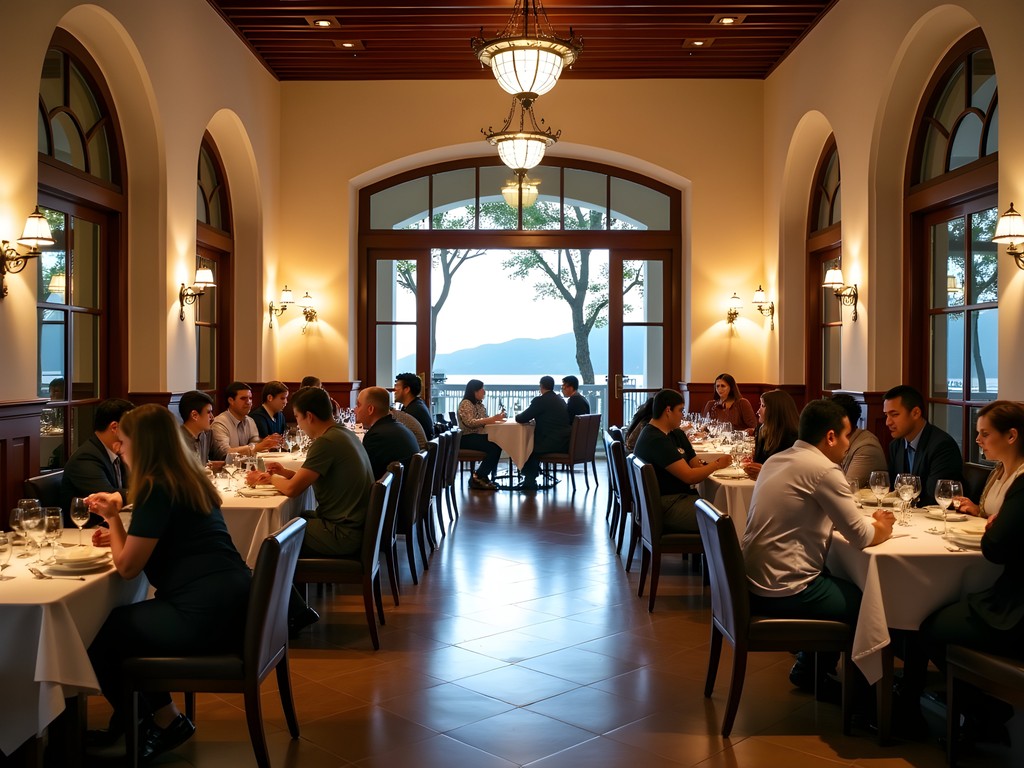 Elegant business dinner at upscale restaurant in San Jose