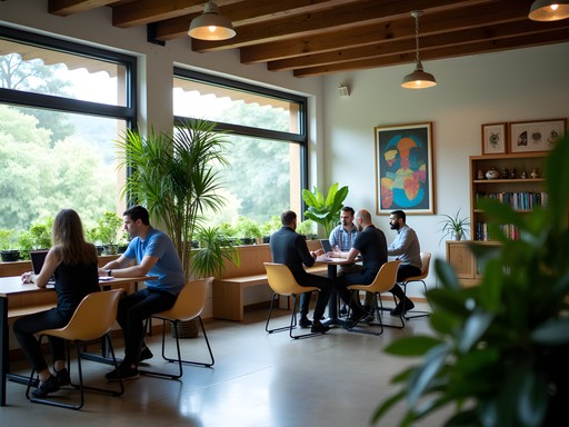 Modern coworking space in San Jose with professionals working