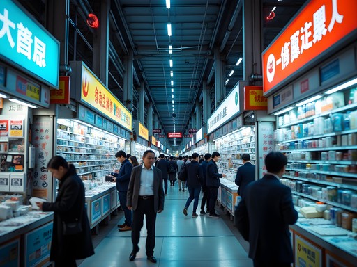Bustling Huaqiangbei Electronics Market in Shenzhen