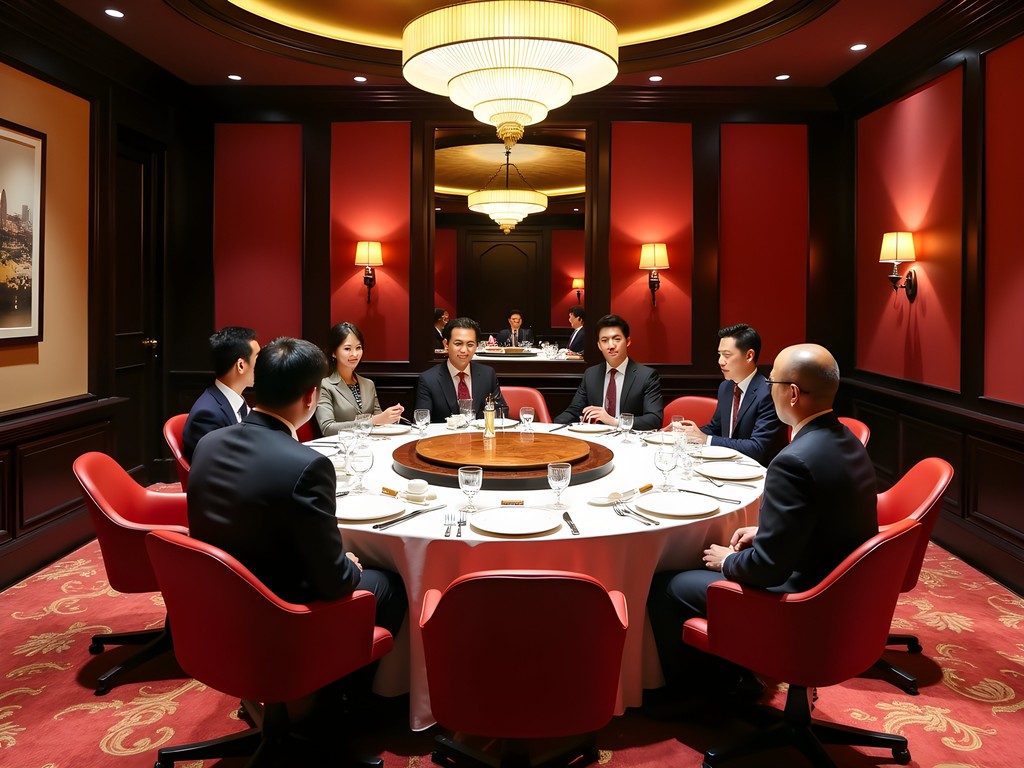 Elegant business dinner at T'ang Court restaurant in Shenzhen