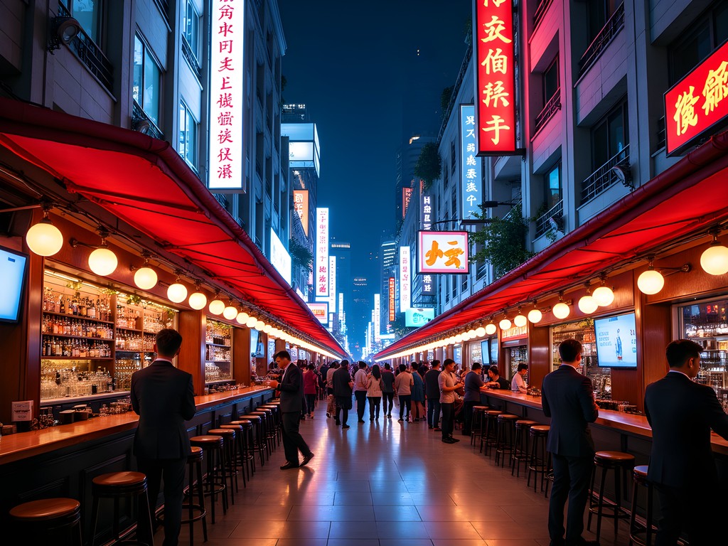 Vibrant nightlife at Coco Park entertainment district in Shenzhen
