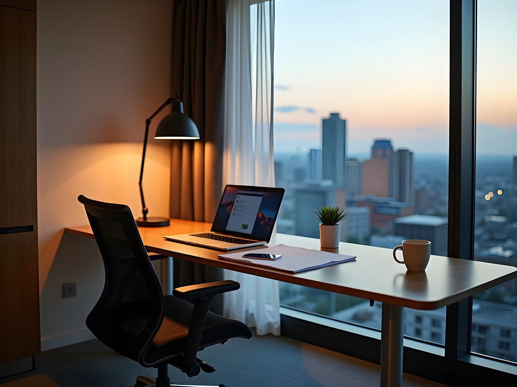 Business-friendly hotel room workspace at Aloft South Bend