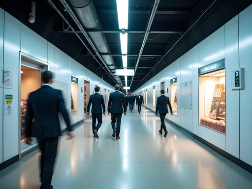 Toronto PATH underground walkway system with business professionals