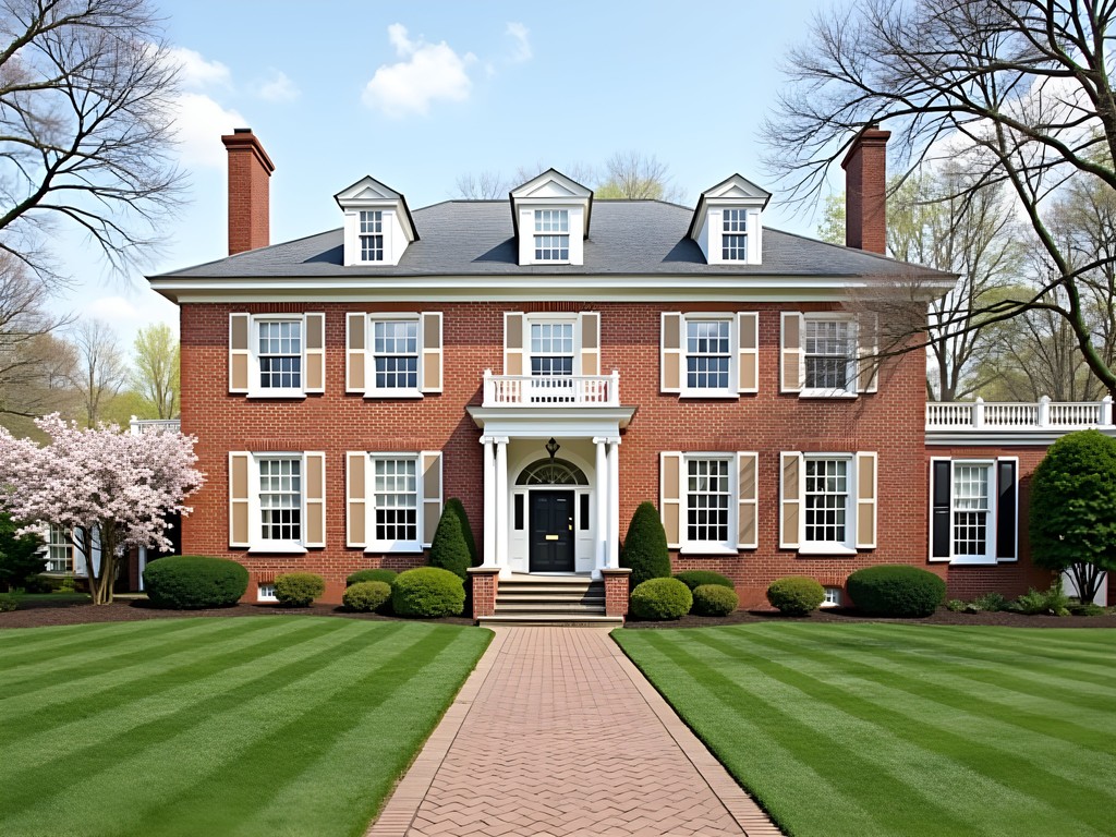 Historic Belair Mansion Georgian architecture with flemish bond brickwork in Bowie Maryland