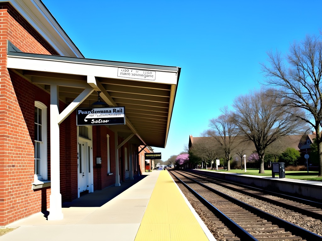 Historic Bowie Train Station Museum 1910 railroad building in downtown Bowie Maryland