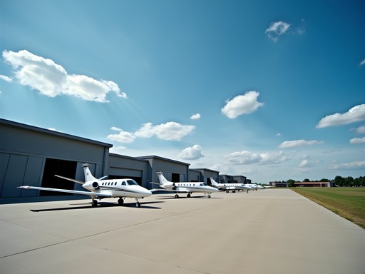 University of North Dakota aerospace campus with student pilots