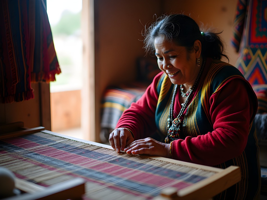 Indigenous homestay experience with traditional backstrap loom weaving in Otavalo region