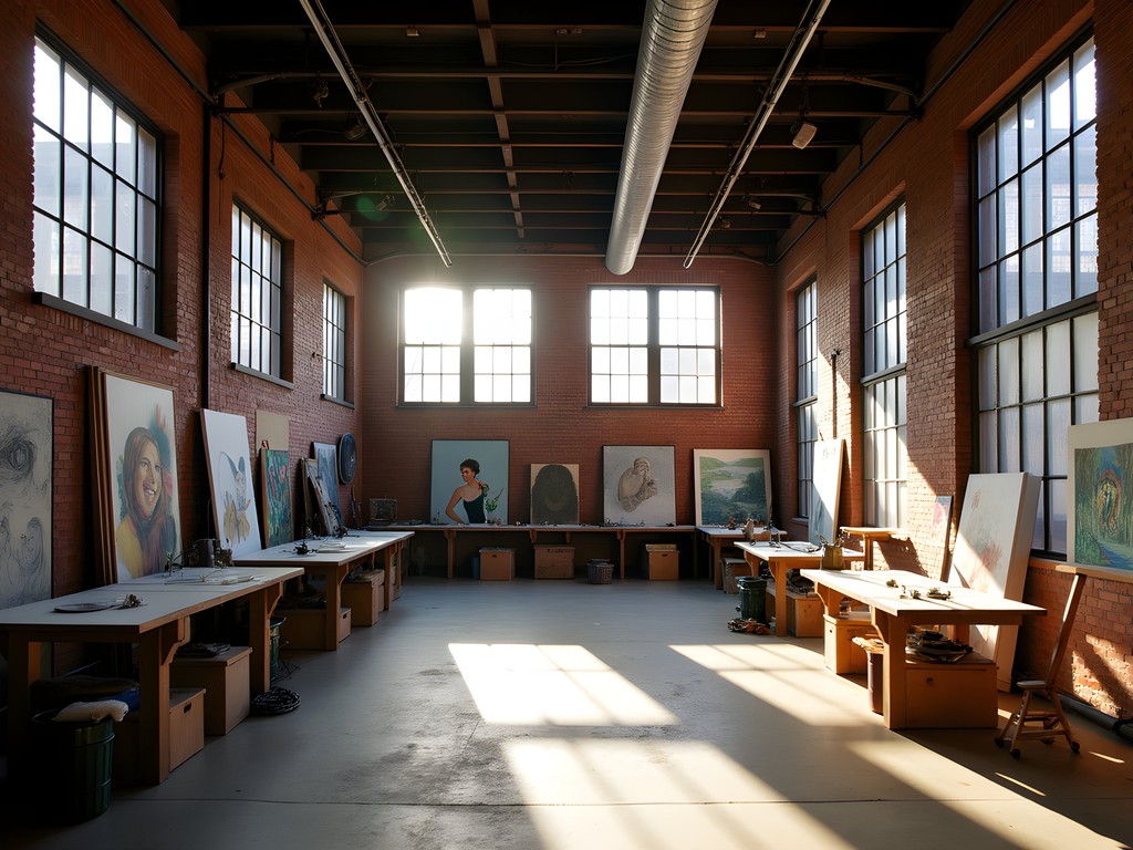 Artist studios in Paterson's Art Factory with industrial architecture and natural light