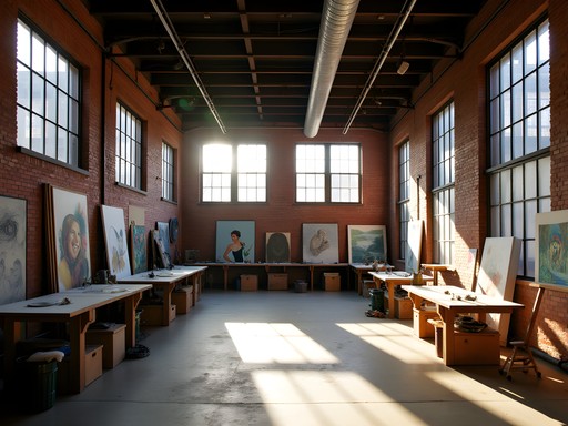 Artist studios in Paterson's Art Factory with industrial architecture and natural light