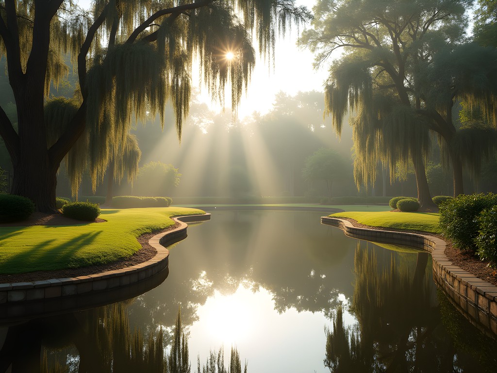 Reflection pool at Maclay Gardens State Park in Tallahassee with fall colors