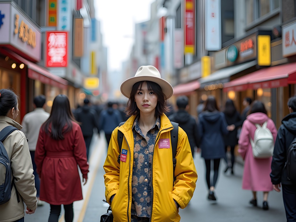 Colorful Harajuku street fashion scene with stylish Japanese youth on Takeshita Street