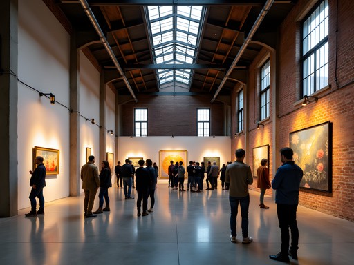Industrial warehouse transformed into contemporary art gallery in Ann Arbor