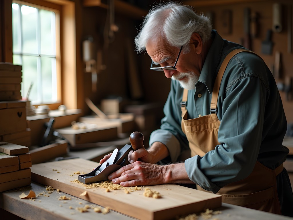 Craftsperson demonstrating traditional Appalachian woodworking techniques near Asheville
