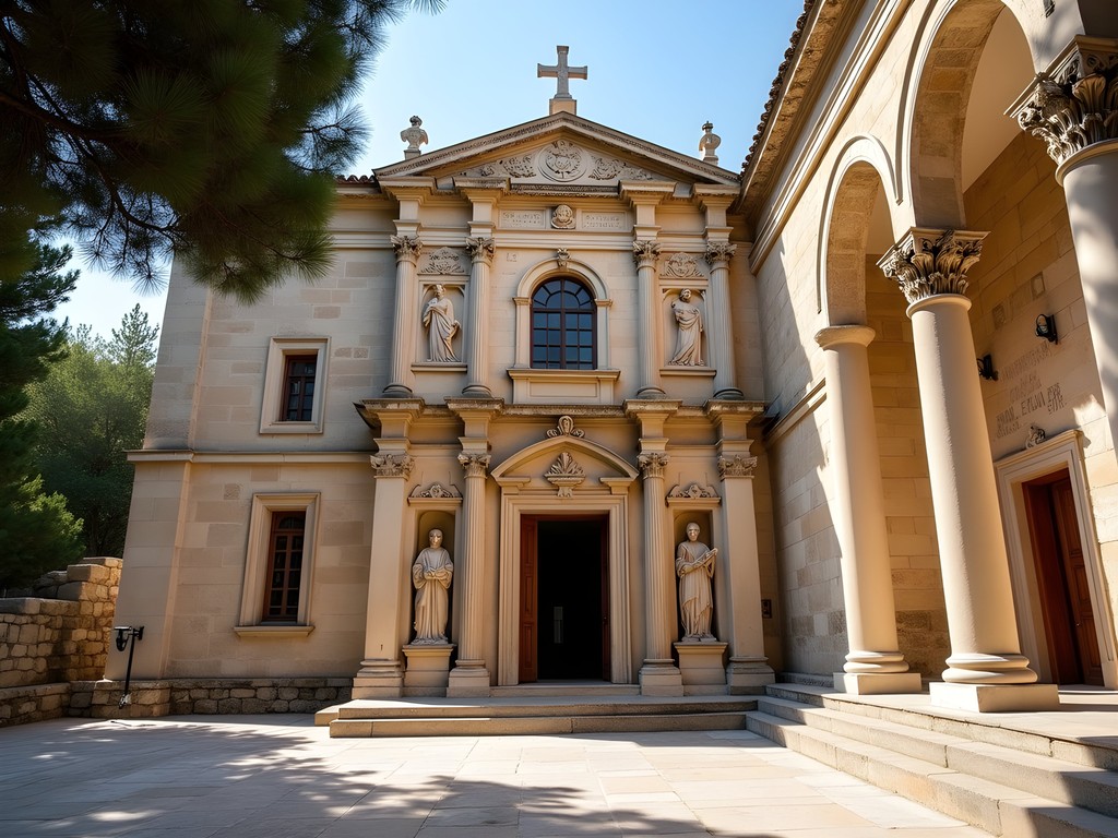 Little Metropolis Byzantine church in Athens with ancient carved reliefs integrated in walls