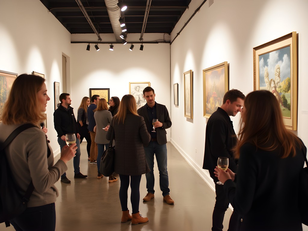 Local art gallery during First Friday Art Walk in downtown Bakersfield