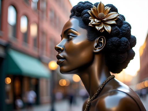 Bronze statue of Billie Holiday in Pennsylvania Avenue Heritage Area Baltimore