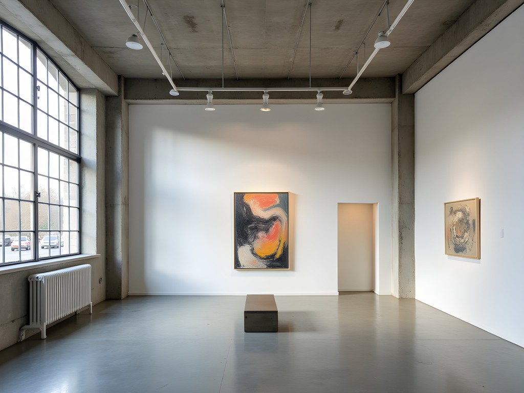 Contemporary art installation in independent Berlin gallery space with industrial architecture