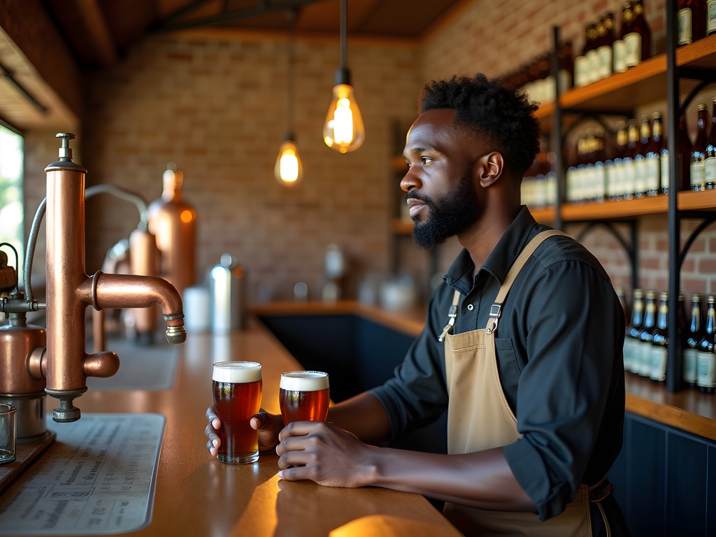 Local craft brewing at Mami Wata brewpub in Brazzaville