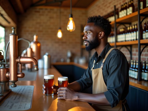 Local craft brewing at Mami Wata brewpub in Brazzaville
