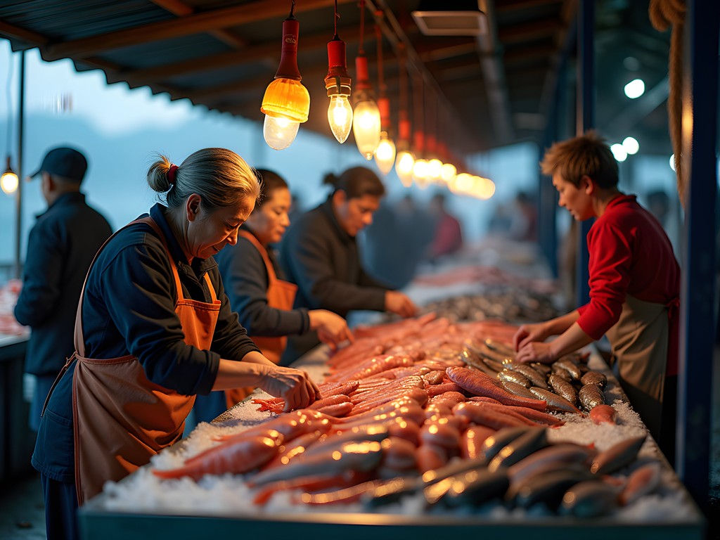 Early morning at Jagalchi Fish Market in Busan