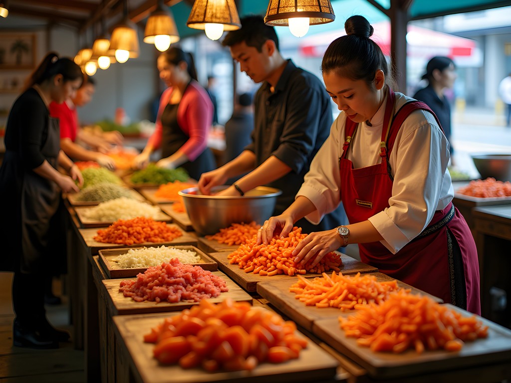 Traditional kimchi making workshop in Busan market