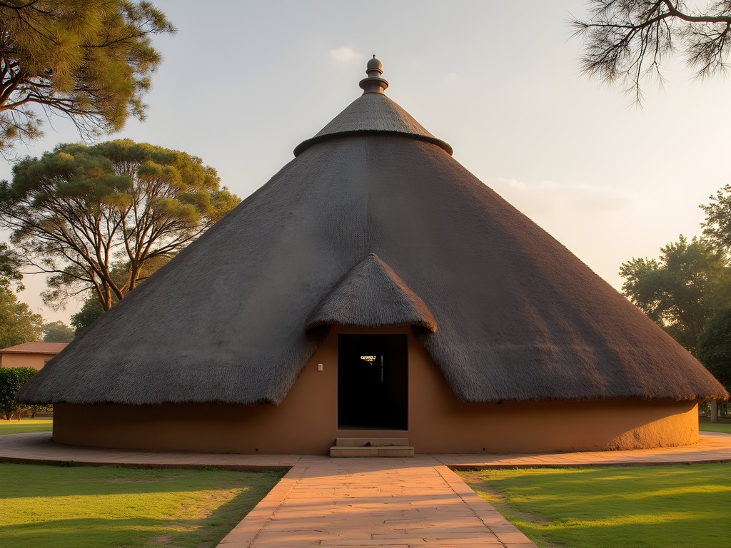 Traditional royal palace architecture at King's Palace Museum in Nyanza, Rwanda