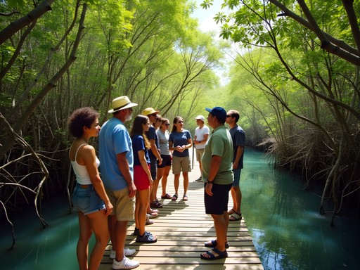 Guided tour through Piñones mangrove forest showing ecological and cultural connections