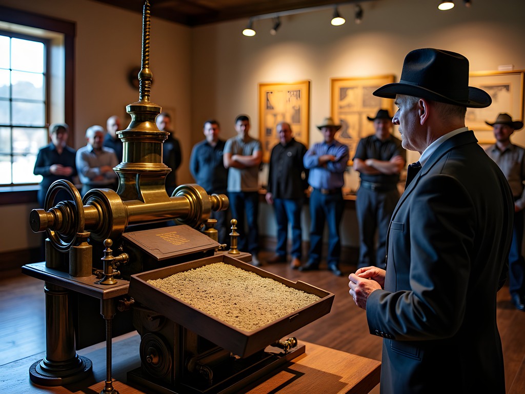 Historic coin press demonstration at Nevada State Museum in Carson City