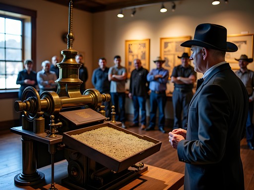 Historic coin press demonstration at Nevada State Museum in Carson City