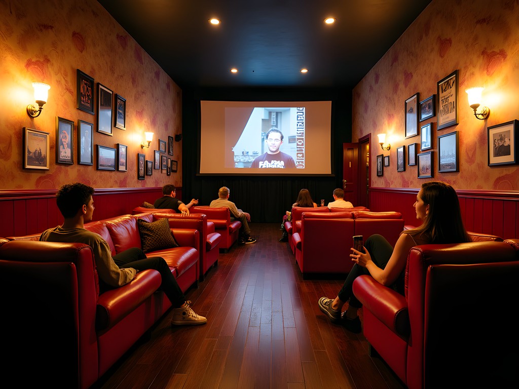 Interior of Ragtag Cinema in Columbia Missouri showing eclectic seating and indie atmosphere