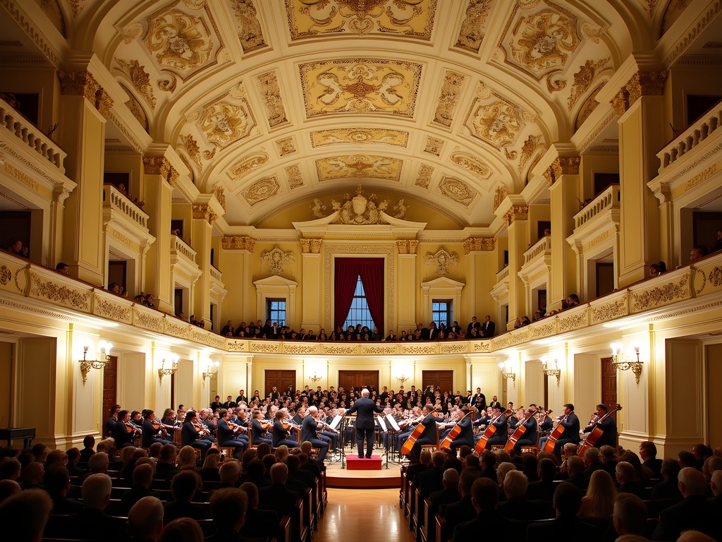 Vienna's ornate Musikverein Golden Hall during classical concert