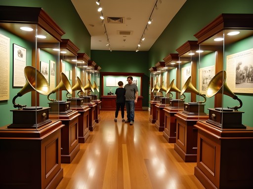 Vintage Victrolas on display at the Johnson Victrola Museum in Dover