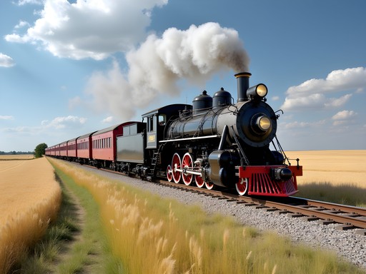 Vintage train of the Fremont & Elkhorn Valley Railroad during summer excursion