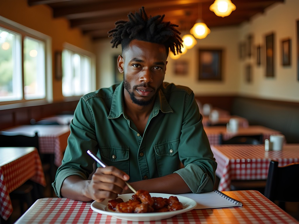 Travel photographer Douglas Bradley at historic BBQ restaurant in Greenville Mississippi