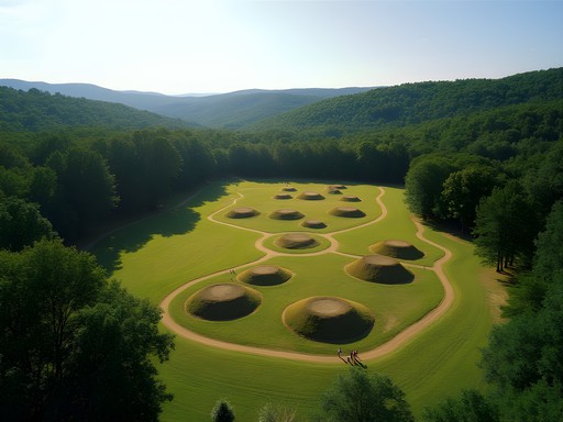 Ancient Native American ceremonial mounds at Pinson Mounds State Archaeological Park Tennessee
