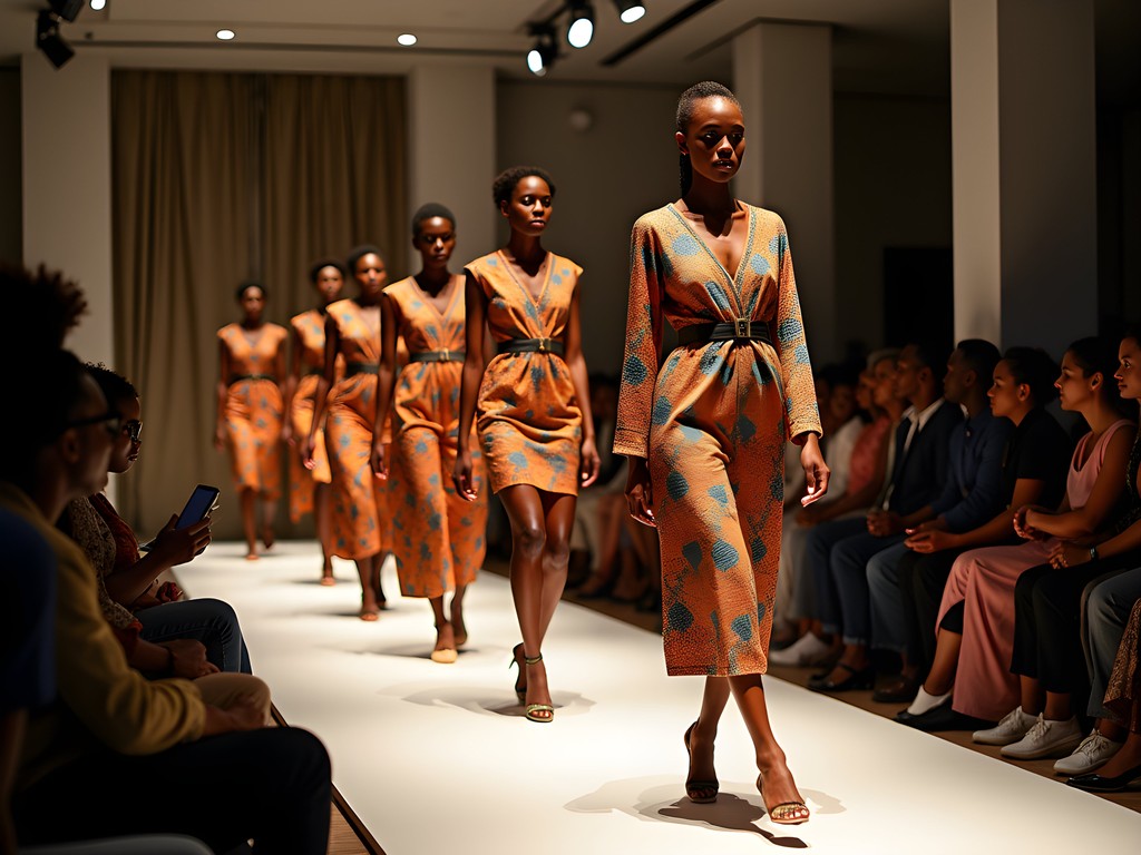 Contemporary Congolese fashion show featuring traditional textiles