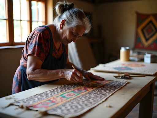 Traditional tapa cloth making workshop in Nuku'alofa with local artisan