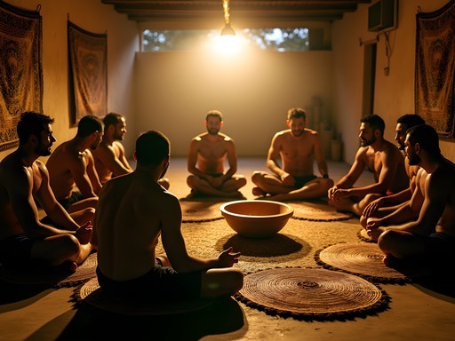 Traditional kava ceremony in Nuku'alofa with locals gathered around wooden kava bowl