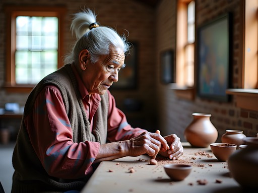 Traditional Catawba pottery demonstration at the Catawba Cultural Center near Rock Hill