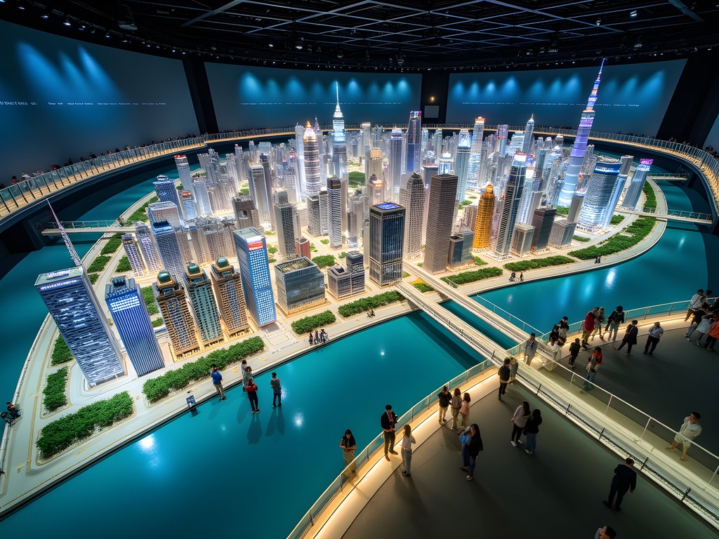Massive illuminated scale model of Shanghai at the Urban Planning Exhibition Center