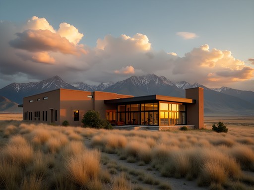 The Brinton Museum's rammed earth architecture integrated into Wyoming landscape