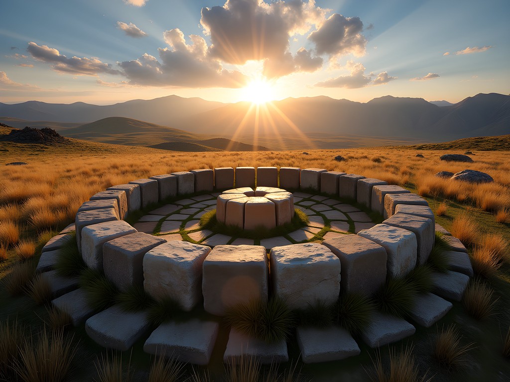 Medicine Wheel National Historic Landmark in Bighorn Mountains at sunrise
